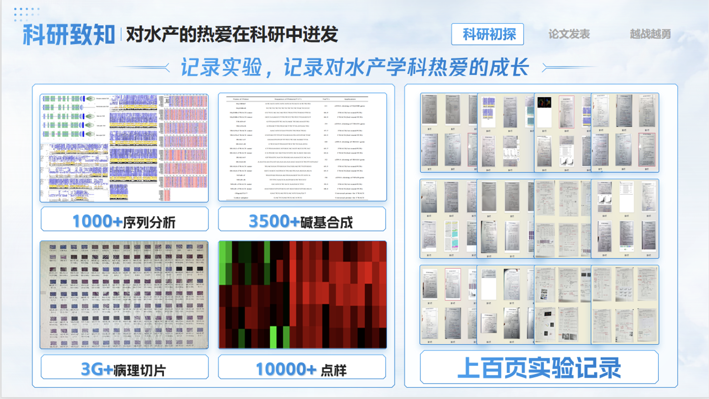 记录实验，记录对水产学科热爱